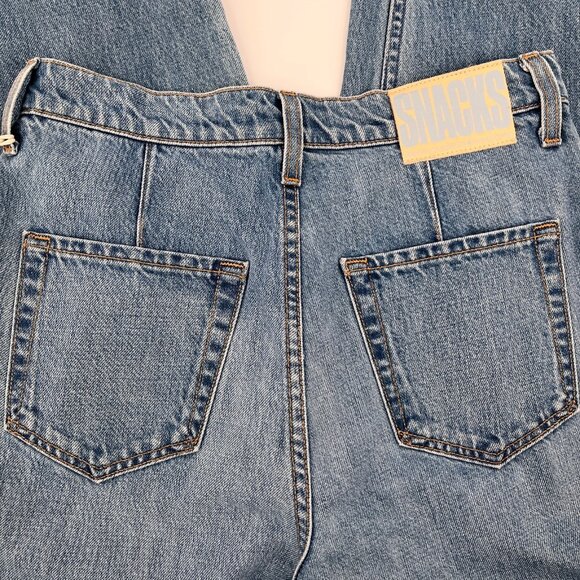 Snacks by Mother Pleated Wide Leg Denim Size 25 Raw Hem High Rise Jeans - Picture 12 of 16